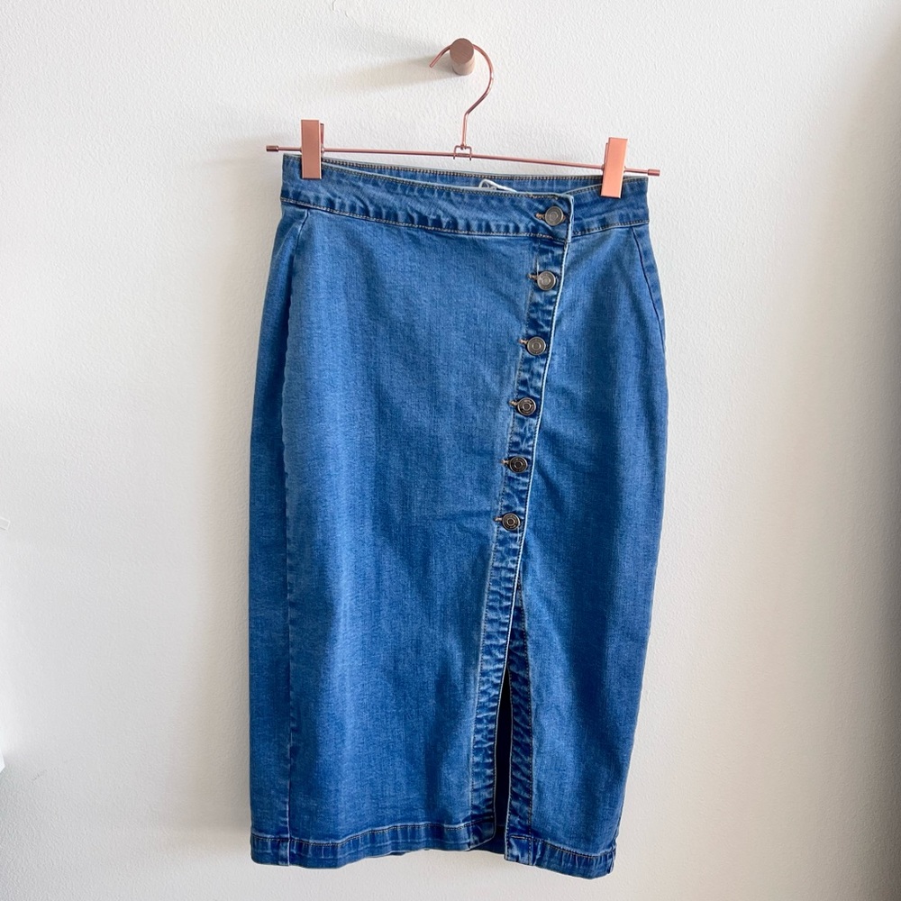 Great Smokey Midi Denim Skirt